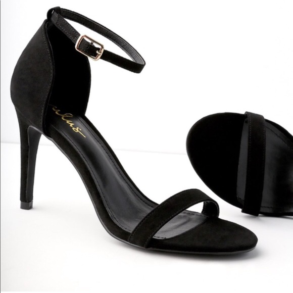 LULUS Ana Black Suede Ankle Strap Stiletto Heels - Picture 3 of 4
